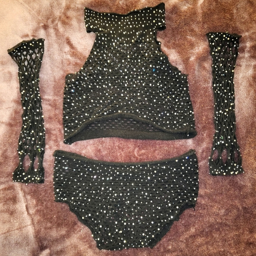 Black Mesh Dance Outfit